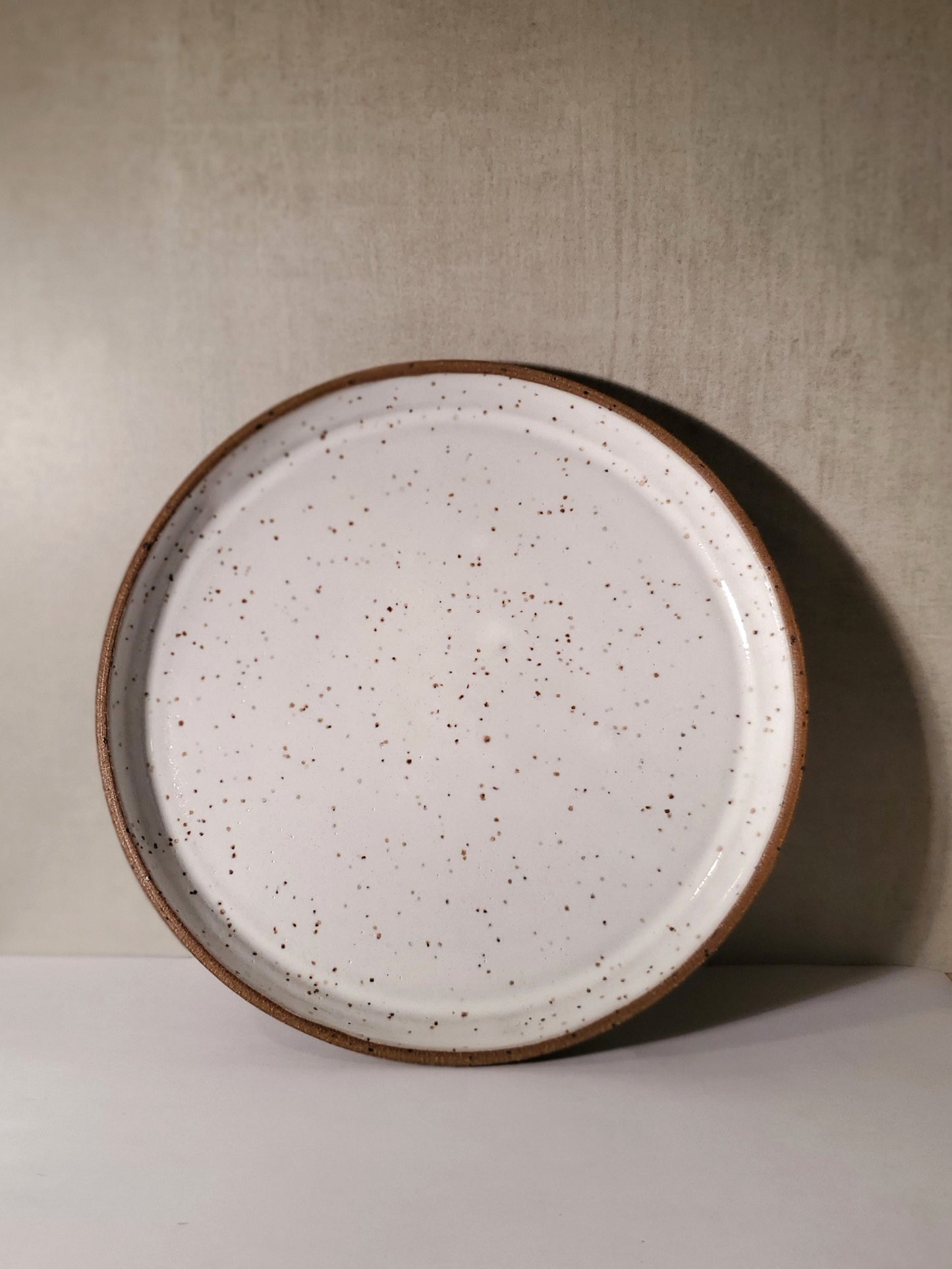 Ceramic Dessert Plate - Front Range Modern Speckle // White