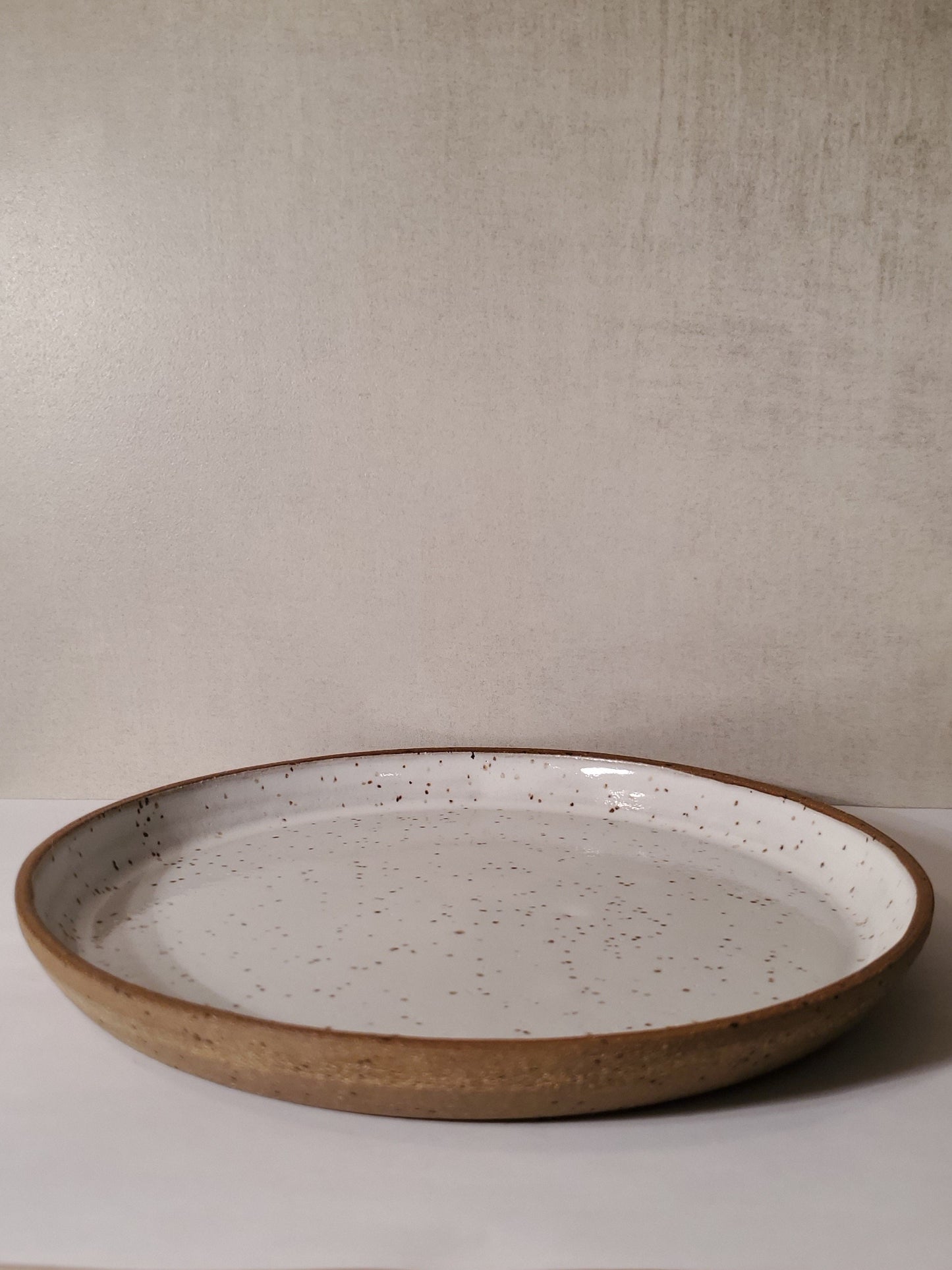 Ceramic Dessert Plate - Front Range Modern Speckle // White