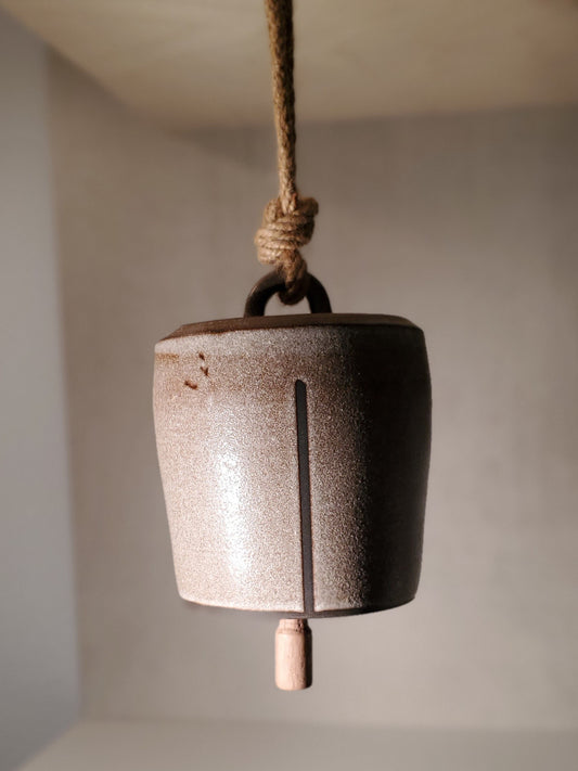 Modern Ceramic Bell - Nouvelle Collection (Pink Stripe) // Colorado Pottery