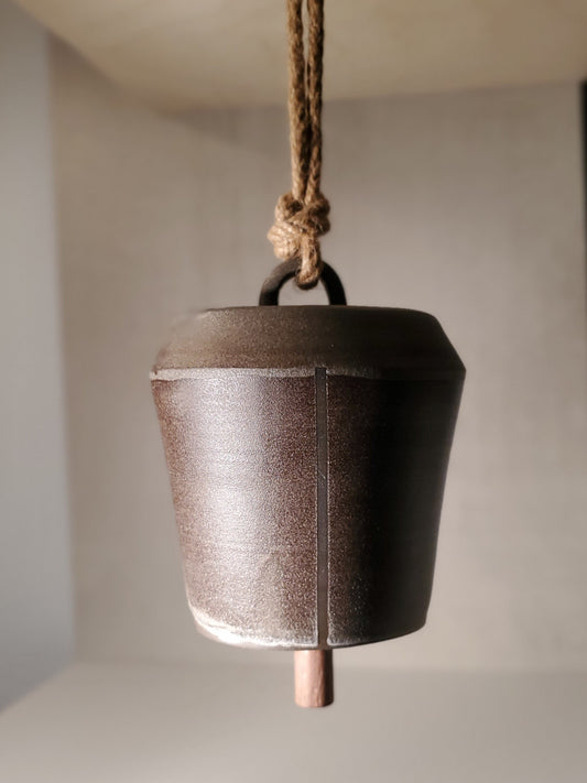 Modern Wheel Thrown Ceramic Bell - Front Range Modern Speckle Glaze // Colorado Pottery