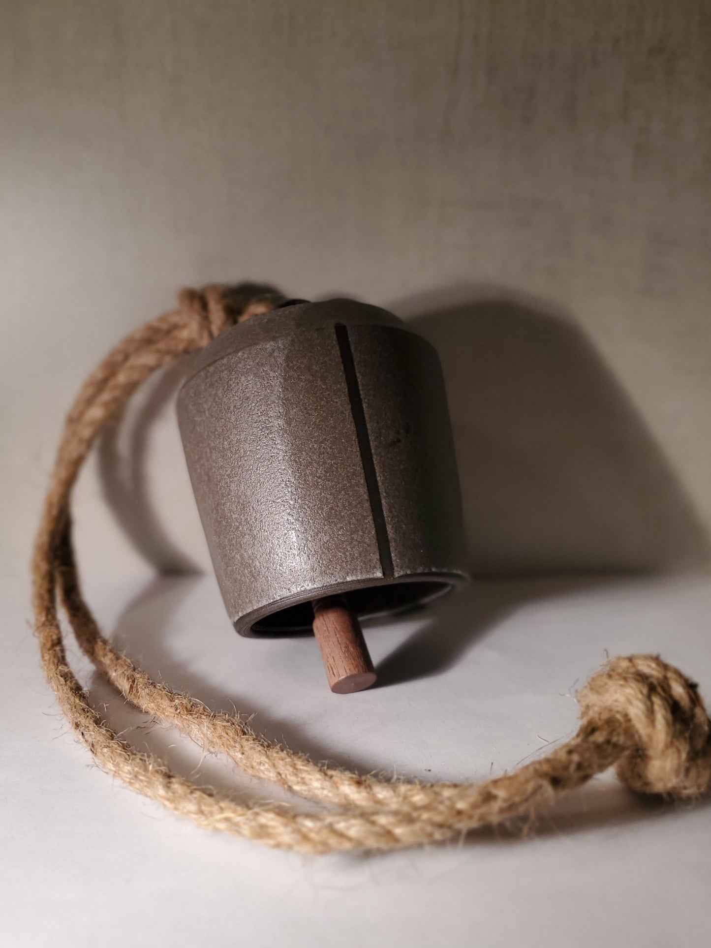 Modern Wheel Thrown Ceramic Bell - Nouvelle Collection // Black Stripe